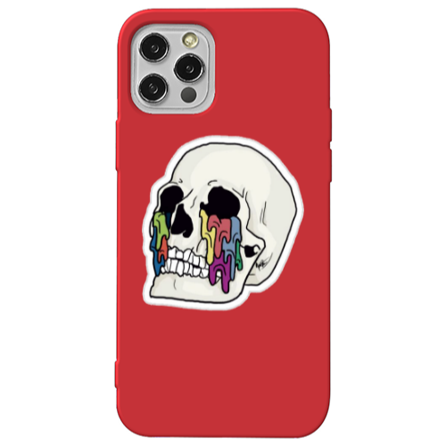 Apple iPhone 13 Pro Skull Red Colored Silicone TPU Θήκη
