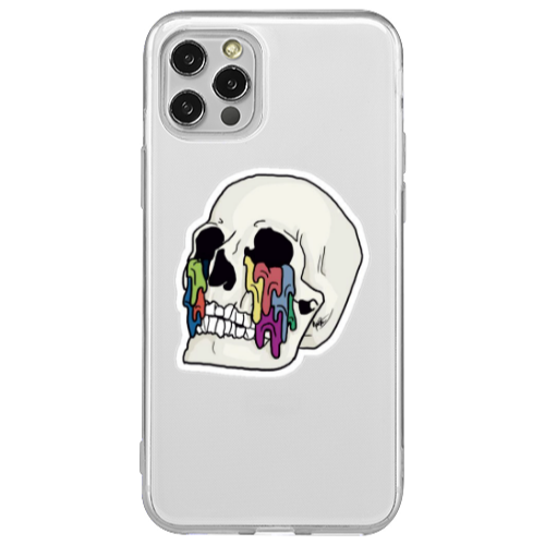 Apple iPhone 12 Pro Skull Transparent Silicone TPU Θήκη