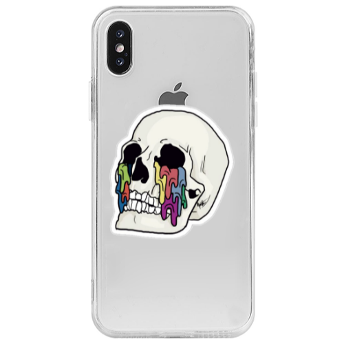 Apple iPhone Xs Max Skull Transparent Silicone TPU Θήκη