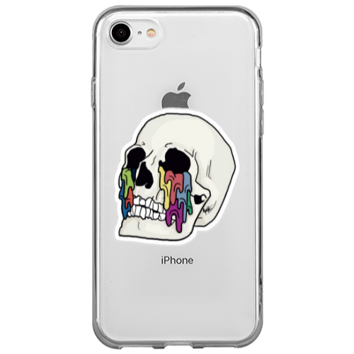 Apple iPhone 7 Skull Transparent Silicone TPU Θήκη
