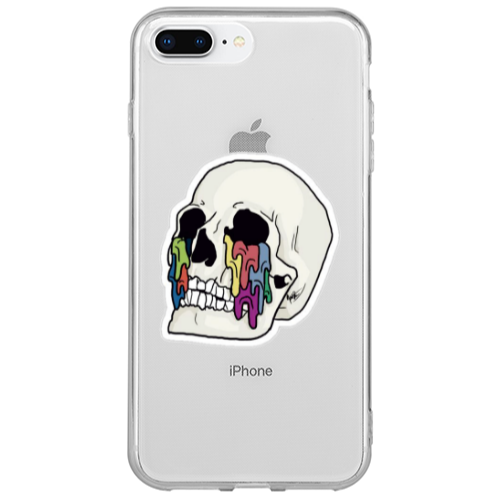 Apple iPhone 7 Plus Skull Transparent Silicone TPU Θήκη