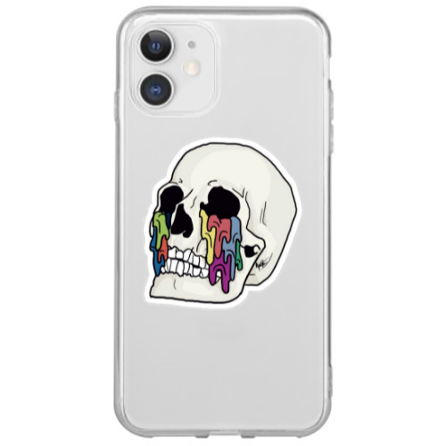 Apple iPhone 12 Mini Skull Transparent Silicone TPU Θήκη