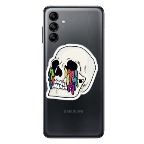 Samsung A04S Skull Transparent Silicone TPU Θήκη