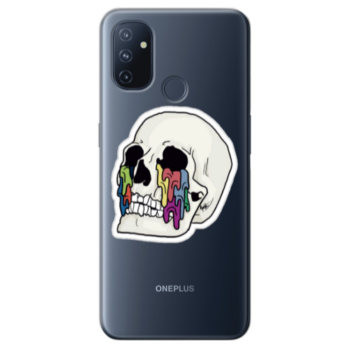 Oneplus Nord 100 Skull Transparent Silicone TPU Θήκη