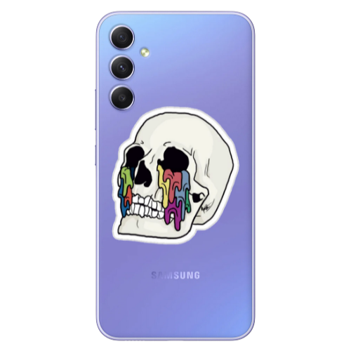 Samsung A34 Skull Transparent Silicone TPU Θήκη