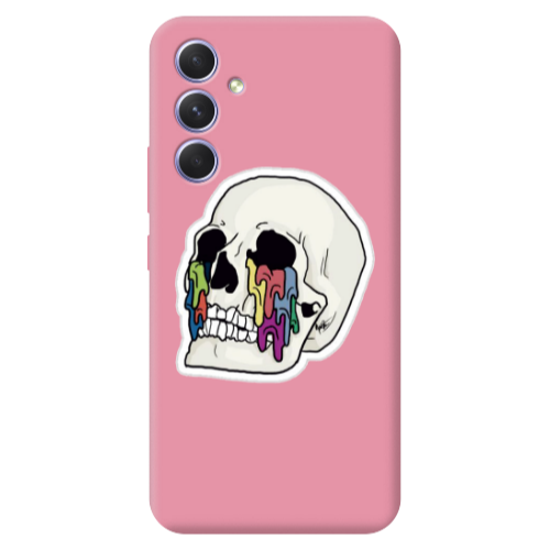 Samsung A54 Skull Pink Colored Silicone TPU Θήκη