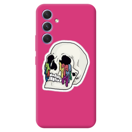 Samsung A54 Skull Fuchsia Colored Silicone TPU Θήκη