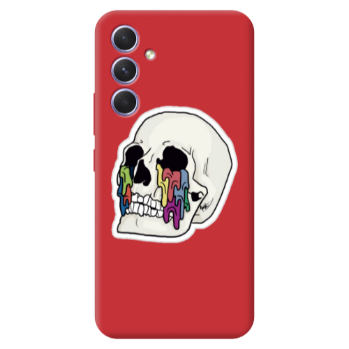 Samsung A54 Skull Red Colored Silicone TPU Θήκη
