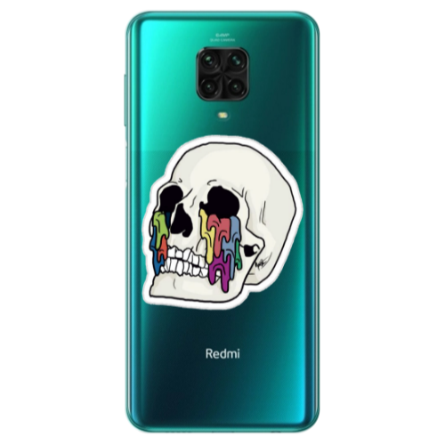 Xiaomi Redmi Note 9S Skull Transparent Silicone TPU Θήκη
