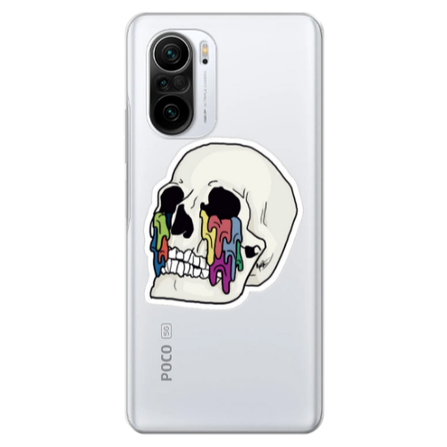 Xiaomi Poco F3 Skull Transparent Silicone TPU Θήκη