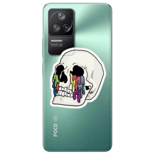 Xiaomi Poco F4 Skull Transparent Silicone TPU Θήκη