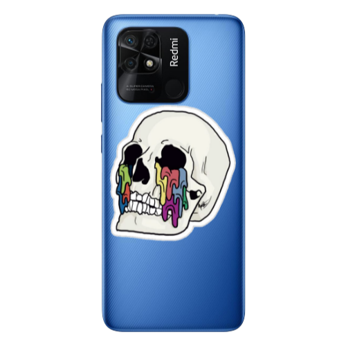 Xiaomi Poco C40 Skull Transparent Silicone TPU Θήκη