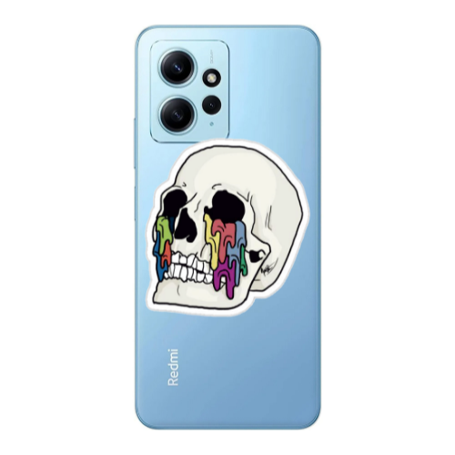 Xiaomi Redmi Note 12 4G Skull Transparent Silicone TPU Θήκη