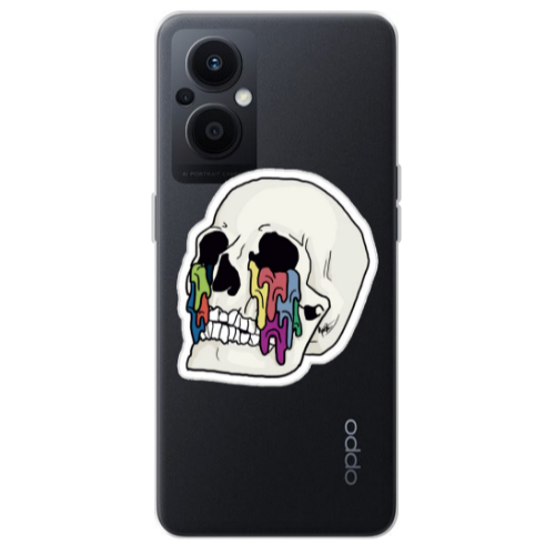 Oppo Reno 7 Lite Skull Transparent Silicone TPU Θήκη