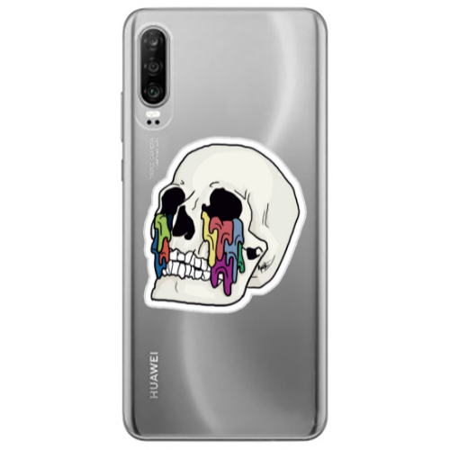 Huawei P30 Skull Transparent Silicone TPU Θήκη