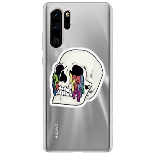 Huawei P30 Pro Skull Transparent Silicone TPU Θήκη