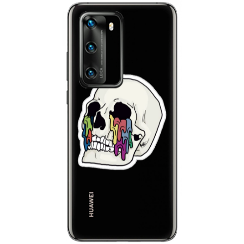 Huawei P40 Skull Transparent Silicone TPU Θήκη