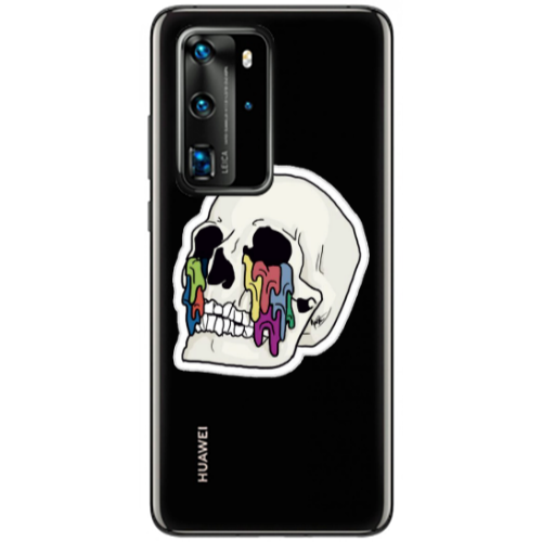 Huawei P40 Pro Skull Transparent Silicone TPU Θήκη