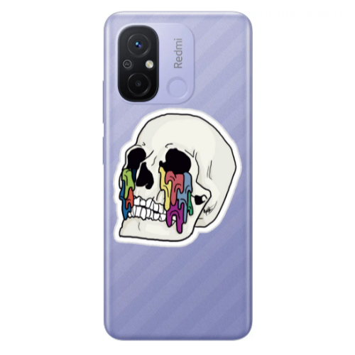 Xiaomi Redmi 12C Skull Transparent Silicone TPU Θήκη