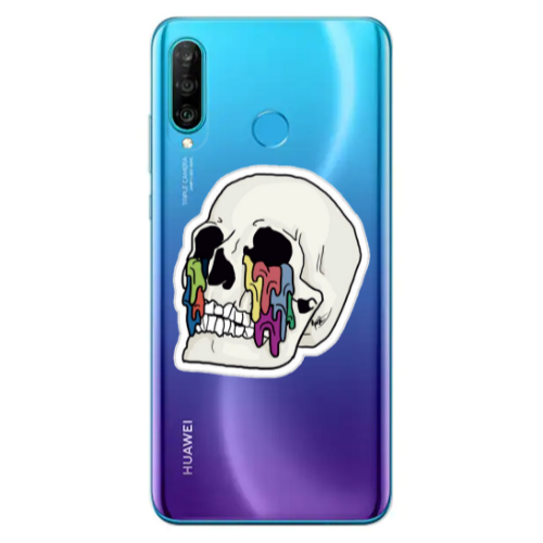 Huawei P30 Lite Skull Transparent Silicone TPU Θήκη