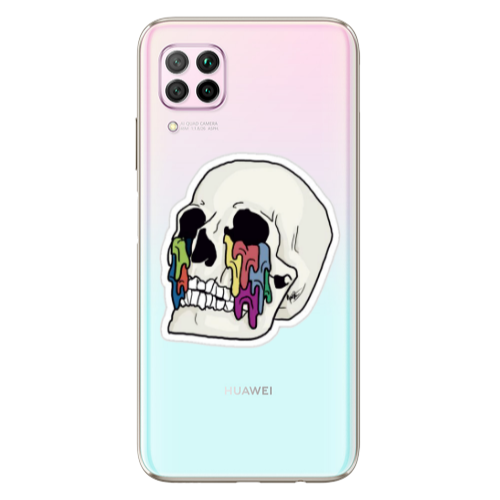Huawei P40 Lite Skull Transparent Silicone TPU Θήκη