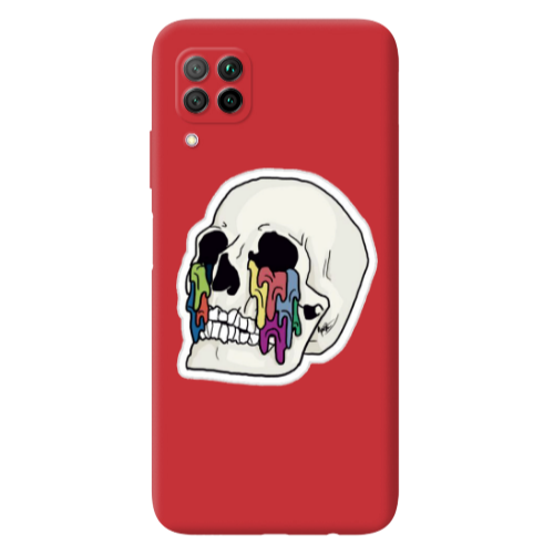 Huawei P40 Lite Skull Red Colored Silicone TPU Θήκη