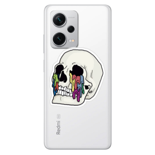 Xiaomi Redmi Note 12 5G Skull Transparent Silicone TPU Θήκη