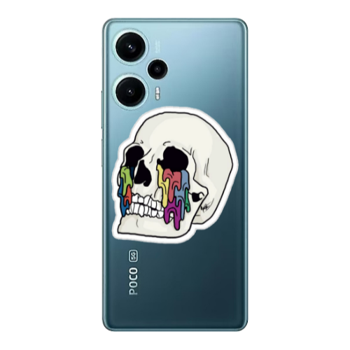 Xiaomi Poco F5 Skull Transparent Silicone TPU Θήκη