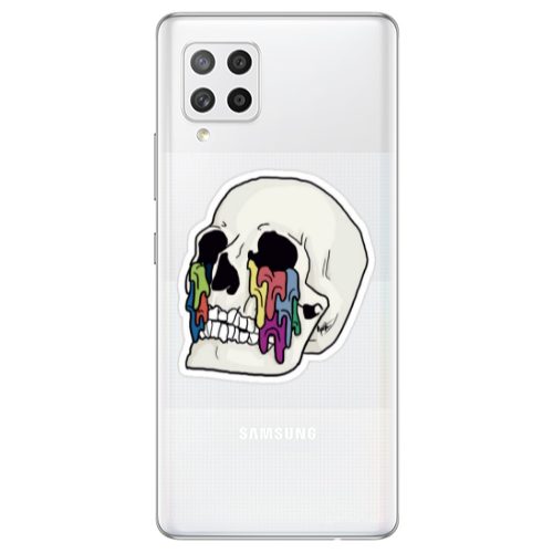 Samsung A42 5G Skull Transparent Silicone TPU Θήκη