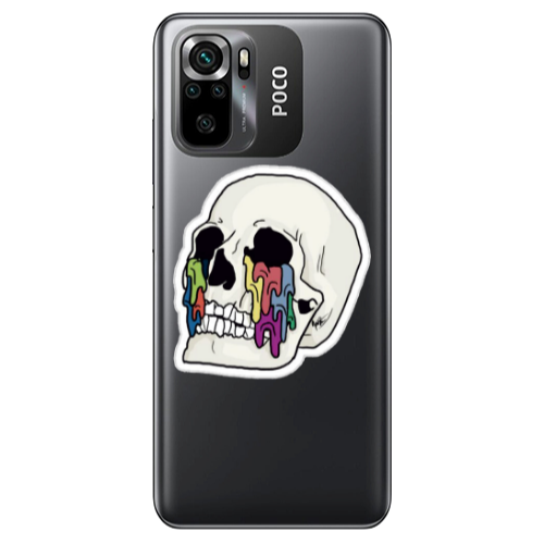Xiaomi Poco M5 s Skull Transparent Silicone TPU Θήκη