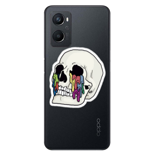 Oppo A 96 Skull Transparent Silicone TPU Θήκη