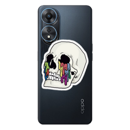 Oppo A 98 Skull Transparent Silicone TPU Θήκη