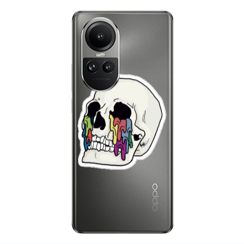Oppo Reno10 5G Skull Transparent Silicone TPU Θήκη