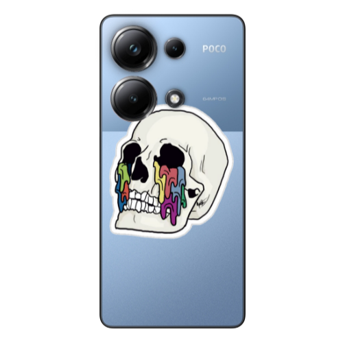 Xiaomi Poco M6 Pro 4G Skull Transparent Silicone TPU Θήκη
