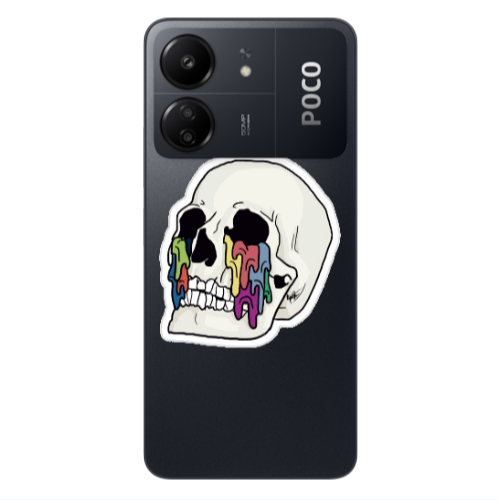 Xiaomi Poco C65 Skull Transparent Silicone TPU Θήκη