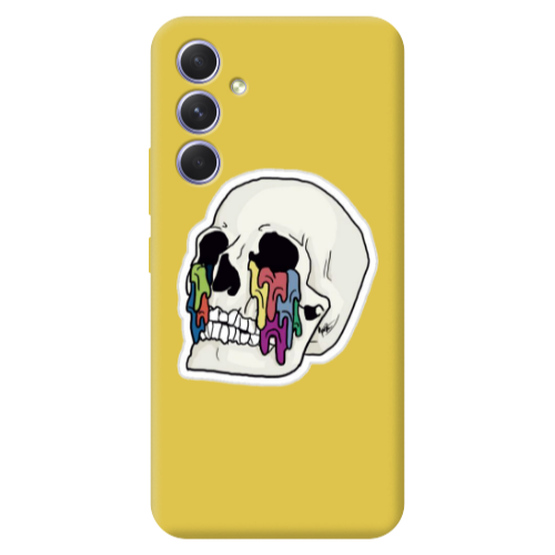 Samsung A35 Skull Yellow Colored Silicone TPU Θήκη