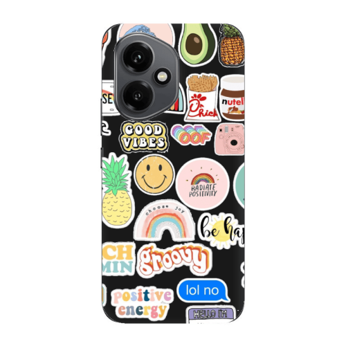Honor Magic 400 Good vibes Black Colored Silicone TPU Θήκη