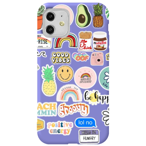 Apple iPhone 11  Good vibes Purple Colored Silicone TPU Θήκη