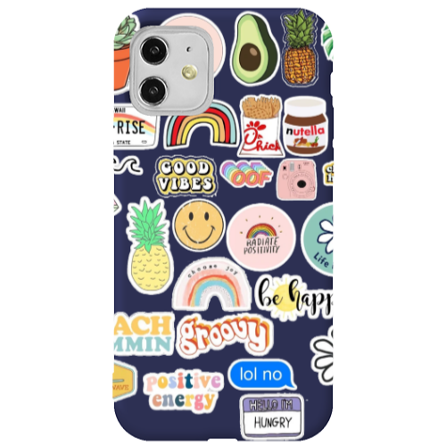 Apple iPhone 11  Good vibes Dark blue Colored Silicone TPU Θήκη