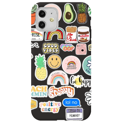 Apple iPhone 11  Good vibes Black Colored Silicone TPU Θήκη