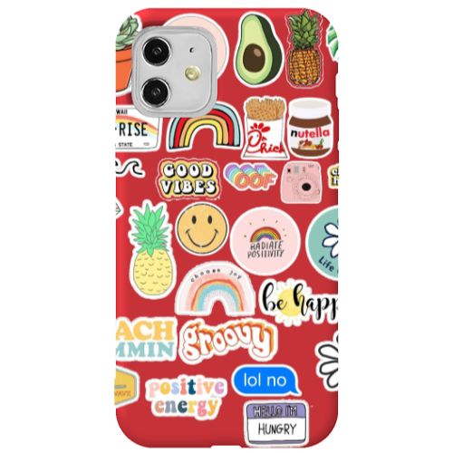 Apple iPhone 11  Good vibes Red Colored Silicone TPU Θήκη