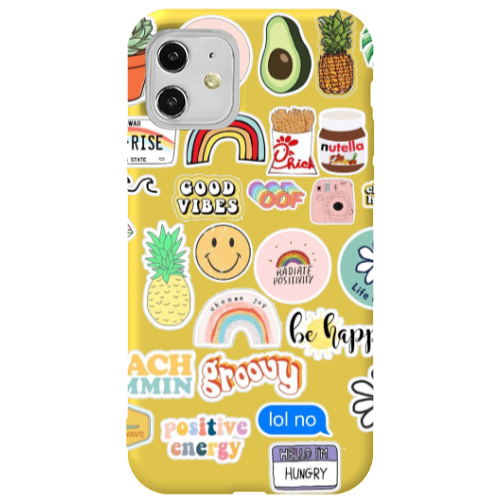 Apple iPhone 11  Good vibes Yellow Colored Silicone TPU Θήκη