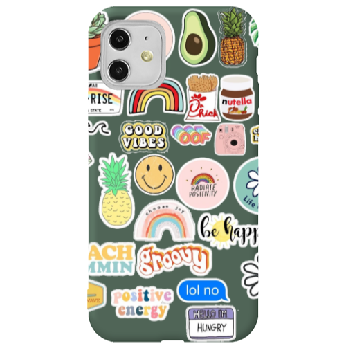 Apple iPhone 11  Good vibes Dark Green Colored Silicone TPU Θήκη