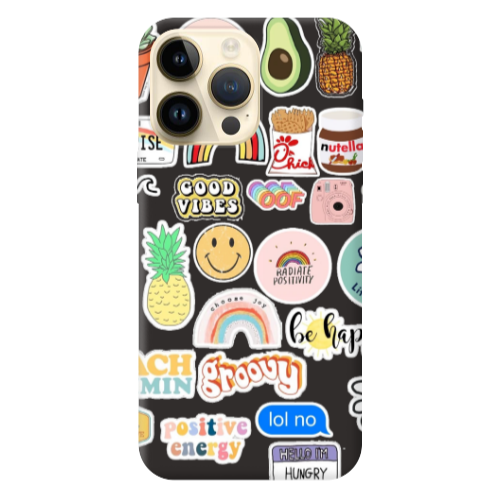 Apple iPhone 13 Pro Max Good vibes Black Colored Silicone TPU Θήκη