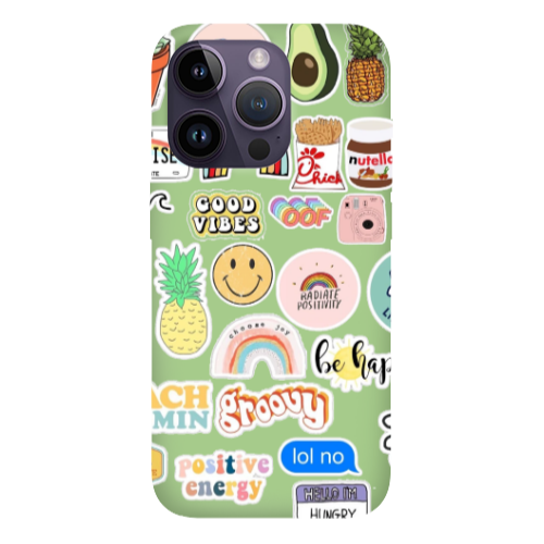 Apple iPhone 14 Pro Max Good vibes Light Green Colored Silicone TPU Θήκη