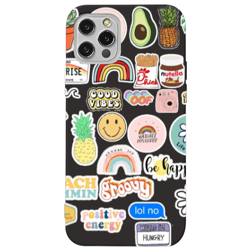 Apple iPhone 13 Pro Good vibes Black Colored Silicone TPU Θήκη