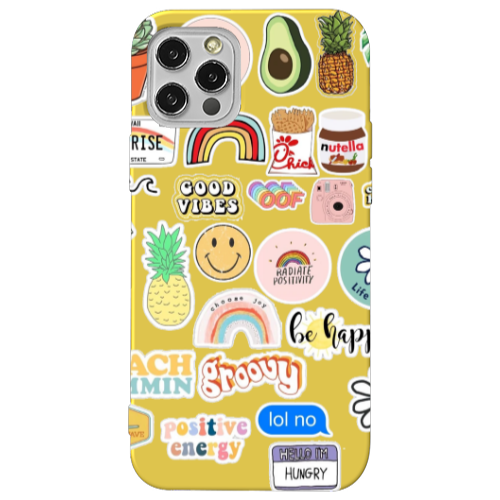 Apple iPhone 13 Pro Good vibes Yellow Colored Silicone TPU Θήκη