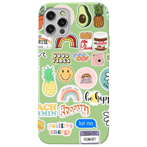 Apple iPhone 12 Pro Good vibes Light Green Colored Silicone TPU Θήκη