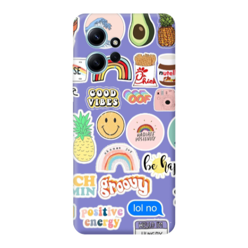 Xiaomi Redmi Note 12 4G Good vibes Purple Colored Silicone TPU Θήκη