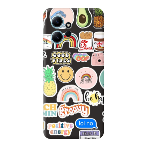 Xiaomi Redmi Note 12 4G Good vibes Black Colored Silicone TPU Θήκη